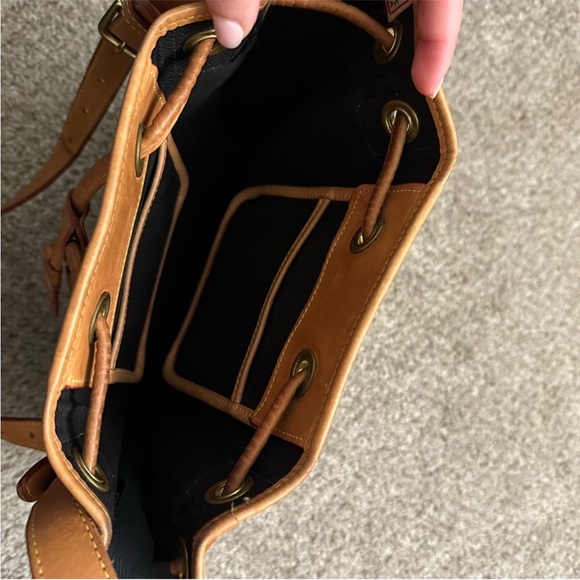Dooney & Bourke Brown & Tan Vintage Leather Shoulder Bag with Gold Accents - Picture 3 of 7